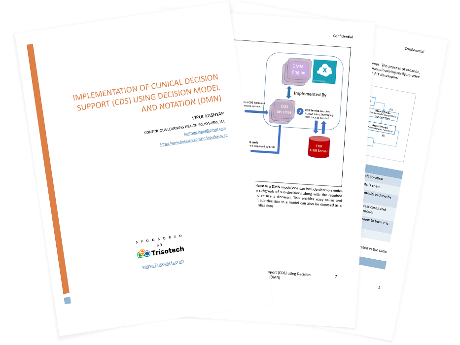 implementation of clinical decision Support CDS using Decision model and notation DMN