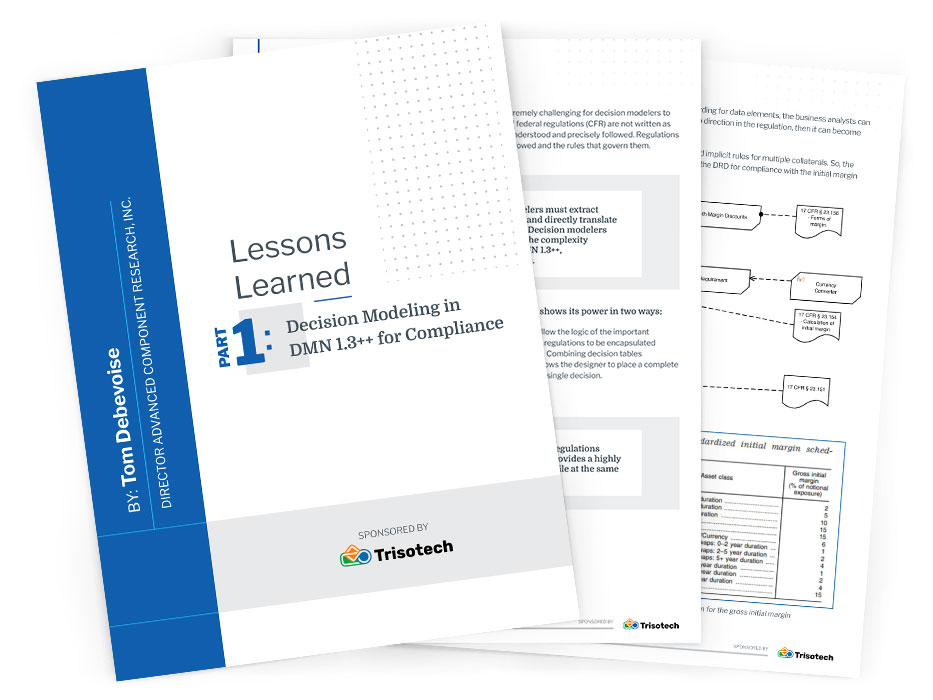 Lessons Learned - Part 1: Decision Modeling in DMN 1.3++ for Compliance