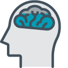 Reduces cognitive load icon