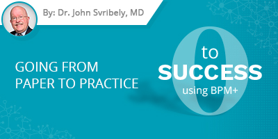 Dr. John Svirbely's blog post = Going from Zero to Success using BPM+ for Healthcare. Part III: Going from Paper to Practice