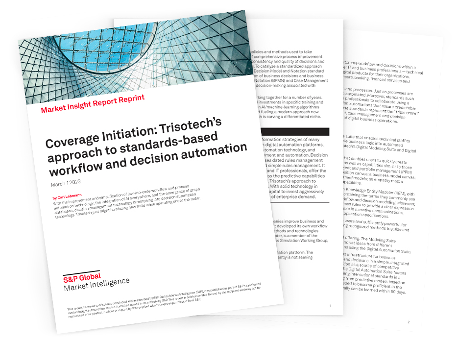 Coverage Initiation: Trisotech’s approach to standards-based workflow and decision automation 
